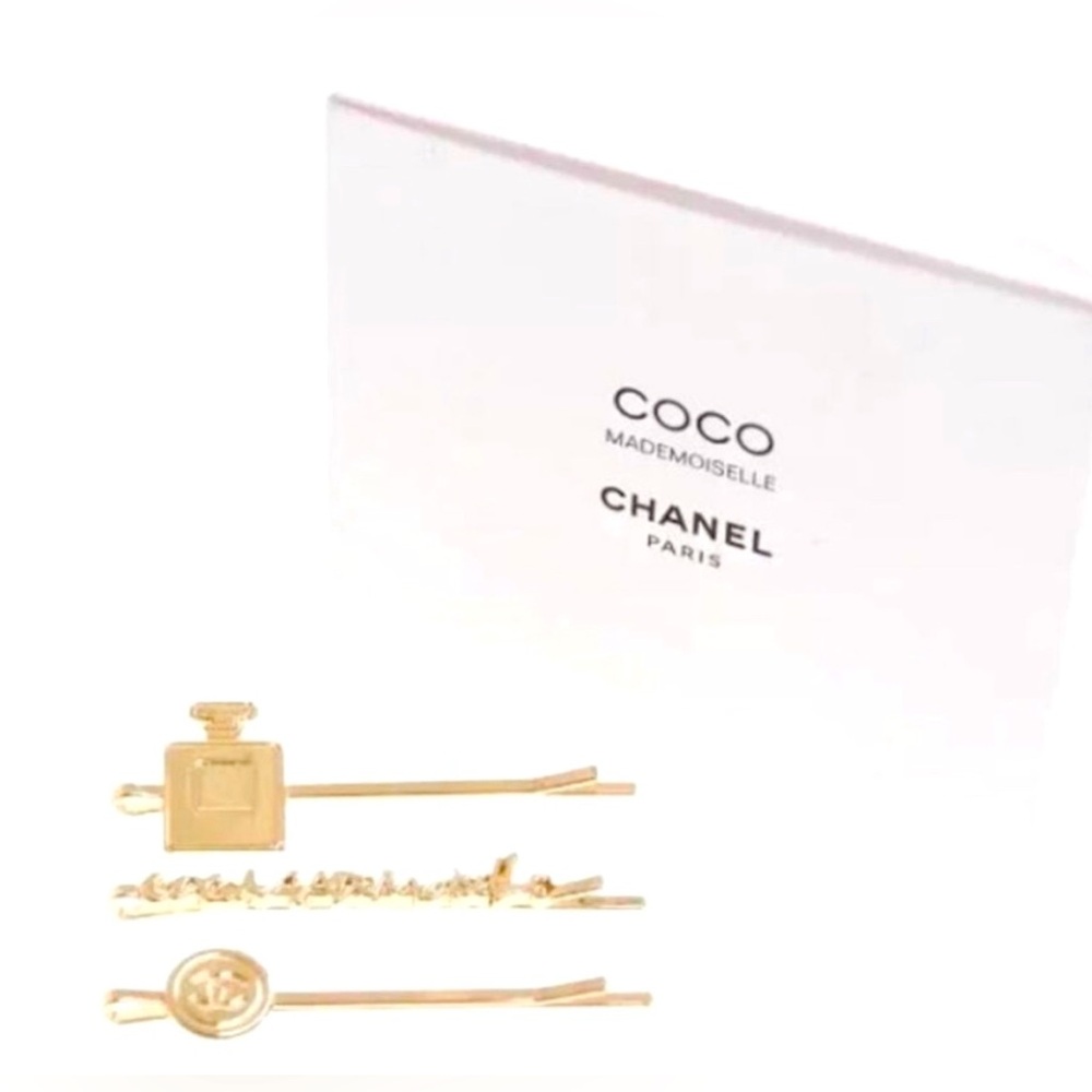 CHANEL Hairpin / Hair Accessory Coco Mademoiselle Limited Edition Gold Set